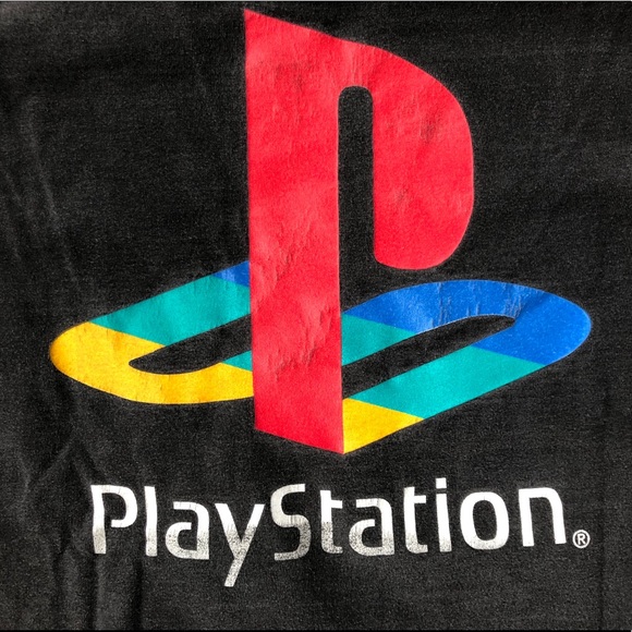 ORIGINAL VINTAGE Sony PlayStation logo T-Shirt 90s - Picture 1 of 5